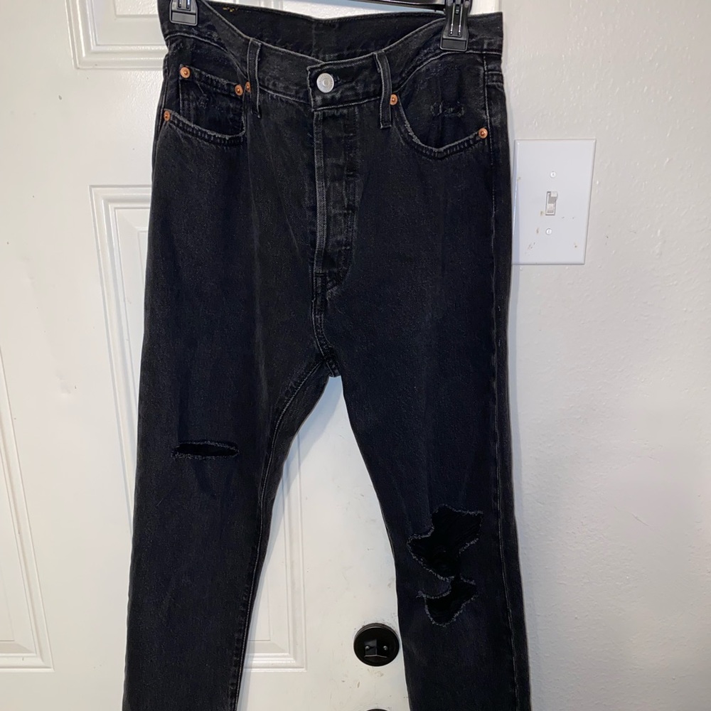 Levi’s 501 Black Distressed Jeans